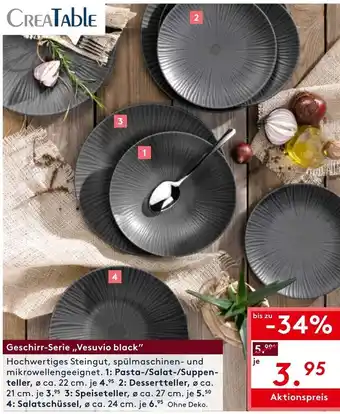 Möbel Rieger CreaTable Geschirr Serie Vesuvio Black Angebot