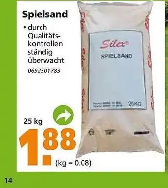 Globus Baumarkt Spielsand 25kg Angebot