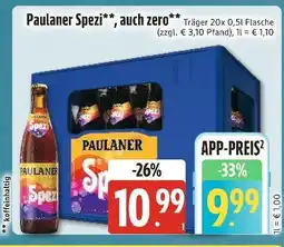 Edeka Xpress Paulaner spezi, auch zero Angebot