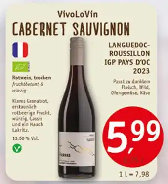 Erdkorn Biomarkt Vivolovin cabernet sauvignon Angebot