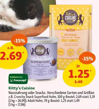 Fressnapf Kitty's cuisine crunchy snack superfood huhn Angebot