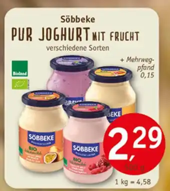 Erdkorn Biomarkt Söbbeke pur joghurt mit frucht Angebot