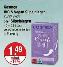 V Markt Cosmea bio & vegan slipeinlagen Angebot