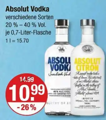 V Markt Absolut vodka Angebot