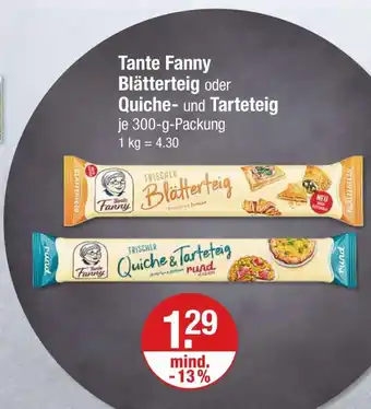 V Markt Tante fanny blätterteig oder quiche- und tarteteig Angebot