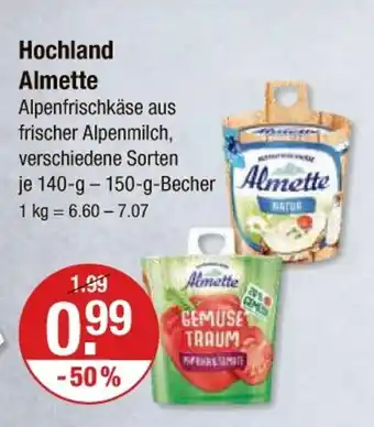 V Markt Hochland almette Angebot