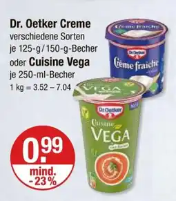 V Markt Dr. oetker creme oder cuisine vega Angebot