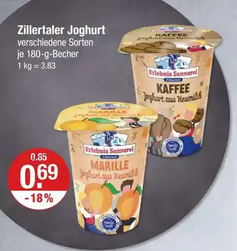 V Markt Erlebnis sennerei zillertal zillertaler joghurt Angebot