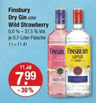 V Markt Finsbury dry gin oder wild strawberry Angebot