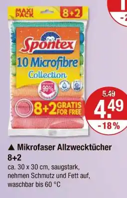 V Markt Spontex mikrofaser allzwecktücher 8+2 Angebot