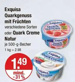 V Markt Exquisa quarkgenuss mit früchten oder quark creme natur Angebot