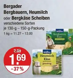 V Markt Bergader bergbauern, heumilch oder bergkäse scheiben Angebot