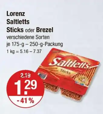 V Markt Lorenz saltletts sticks oder brezel Angebot