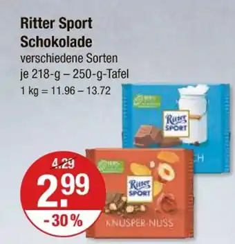 V Markt Ritter sport schokolade Angebot