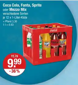 V Markt Coca cola, fanta, sprite oder mezzo mix Angebot