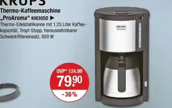 V Markt Krups thermo-kaffeemaschine proaroma km305d Angebot