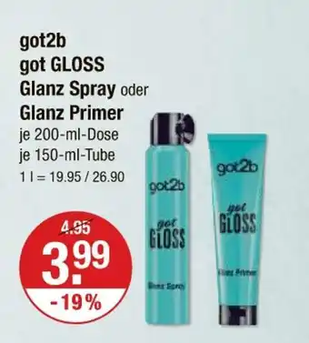 V Markt Got2b got gloss glanz spray oder glanz primer Angebot