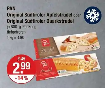 V Markt Pan original südtiroler apfelstrudel oder original südtiroler quarkstrudel Angebot