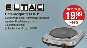 V Markt Eltac einzelkochplatte ek 18 Angebot