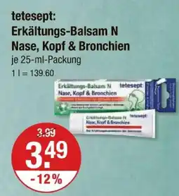 V Markt Tetesept: erkältungs-balsam n nase, kopf & bronchien Angebot