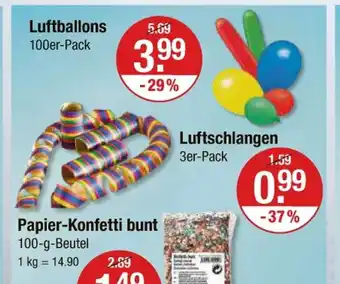 V Markt Partydeko Angebot