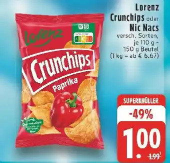 Edeka Lorenz Crunchips oder Nic Nacs Angebot