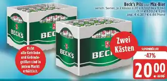 Edeka Beck's Pils oder Mix-Bier Angebot