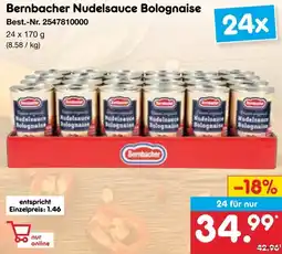 Netto Marken-Discount Bernbacher Nudelsauce Bolognaise Angebot