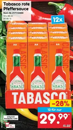 Netto Marken-Discount Tabasco rote Pfeffersauce Angebot