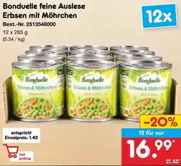 Netto Marken-Discount Bonduelle feine Auslese Erbsen mit Möhrchen Angebot