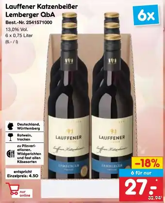 Netto Marken-Discount Lauffener Katzenbeißer Lemberger QbA Angebot