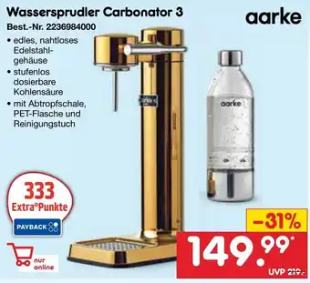 Netto Marken-Discount aarke Wassersprudler Carbonator 3 Angebot