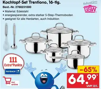 Netto Marken-Discount Kochtopf-Set Trentiono, 16-tlg. GSW Angebot