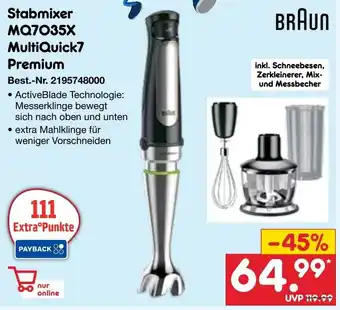 Netto Marken-Discount BRAUN Stabmixer MQ7035X MultiQuick7 Premium Angebot