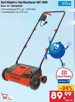 Netto Marken-Discount Güde 2in1 Elektro-Vertikutierer GV 1431 Angebot