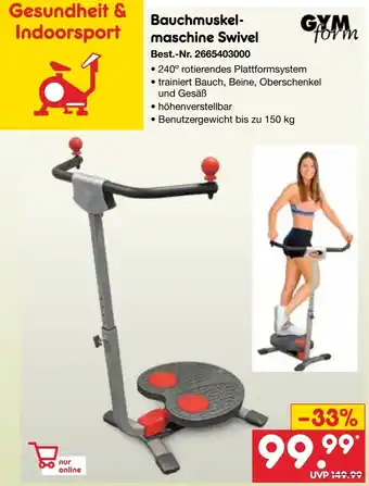 Netto Marken-Discount GYM form Bauchmuskel- maschine Swivel Angebot