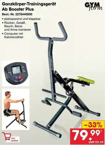 Netto Marken-Discount GYM form Ganzkörper-Trainingsgerät Ab Booster Plus Angebot