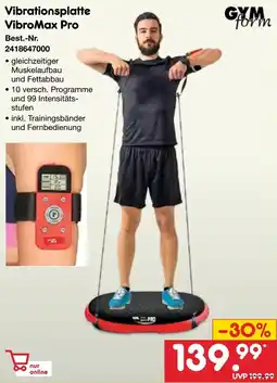 Netto Marken-Discount GYM form Vibrationsplatte VibroMax Pro Angebot