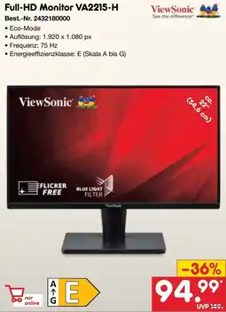 Netto Marken-Discount ViewSonic Full-HD Monitor VA2215-H Angebot