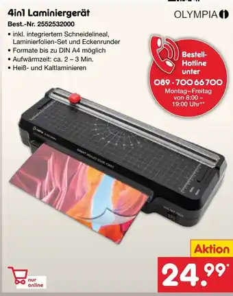 Netto Marken-Discount OLYMPIA 4in1 Laminiergerät Angebot