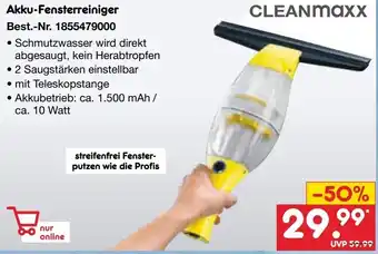 Netto Marken-Discount CLEANMaxx Akku-Fensterreiniger Angebot