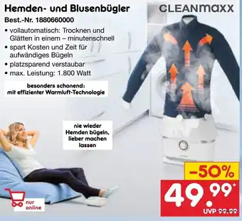 Netto Marken-Discount CLEANMaxx Hemden- und Blusenbügler Angebot