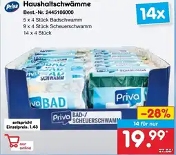 Netto Marken-Discount Priva Haushaltschwämme Angebot