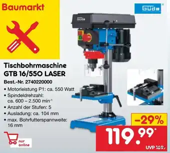 Netto Marken-Discount Güde Tischbohrmaschine GTB 16/550 LASER Angebot