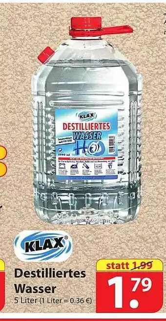 Famila Nord Ost Klax Destilliertes Wasser 5L Angebot