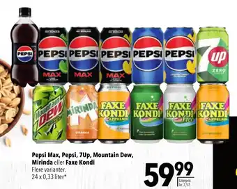 CITTI Markt Pepsi Max, Pepsi, 7Up, Mountain Dew, Mirinda eller Faxe Kondi Angebot