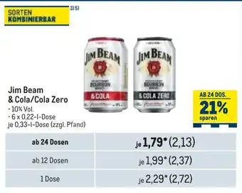 METRO Jim Beam & Cola/Cola Zero Angebot