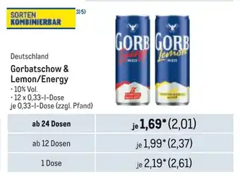 METRO Deutschland Gorbatschow & Lemon/Energy Angebot