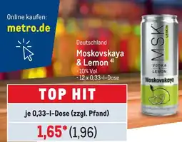 METRO Deutschland Moskovskaya & Lemon Angebot