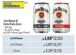 METRO Jim Beam & Cola/Cola Zero Angebot